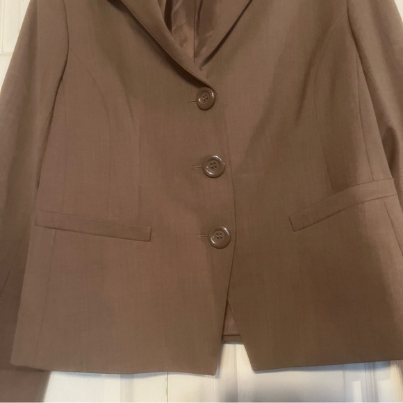 Lafayette 148 Tan Beige Wool Blazer 14 Large Button Down - Picture 6 of 11